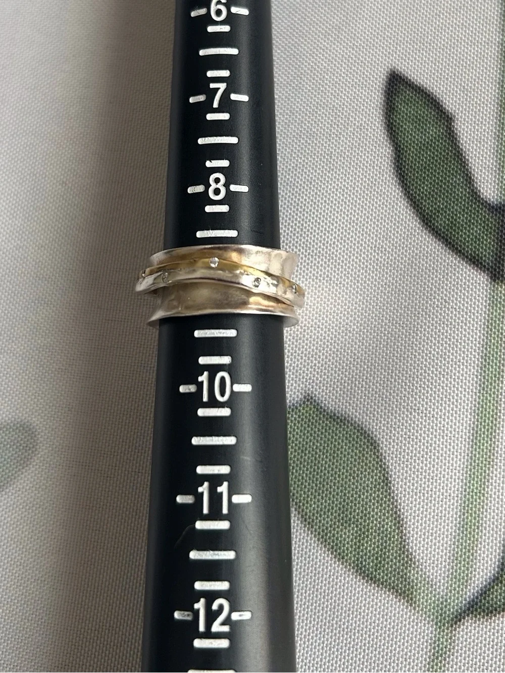 Grace & Heart, Two-Tone Sterling Silver and Brass Spinner Ring - Size 9